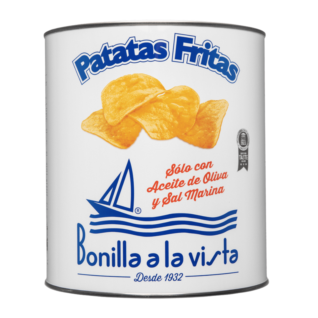 Lata de patatas fritas Bonilla a la vista